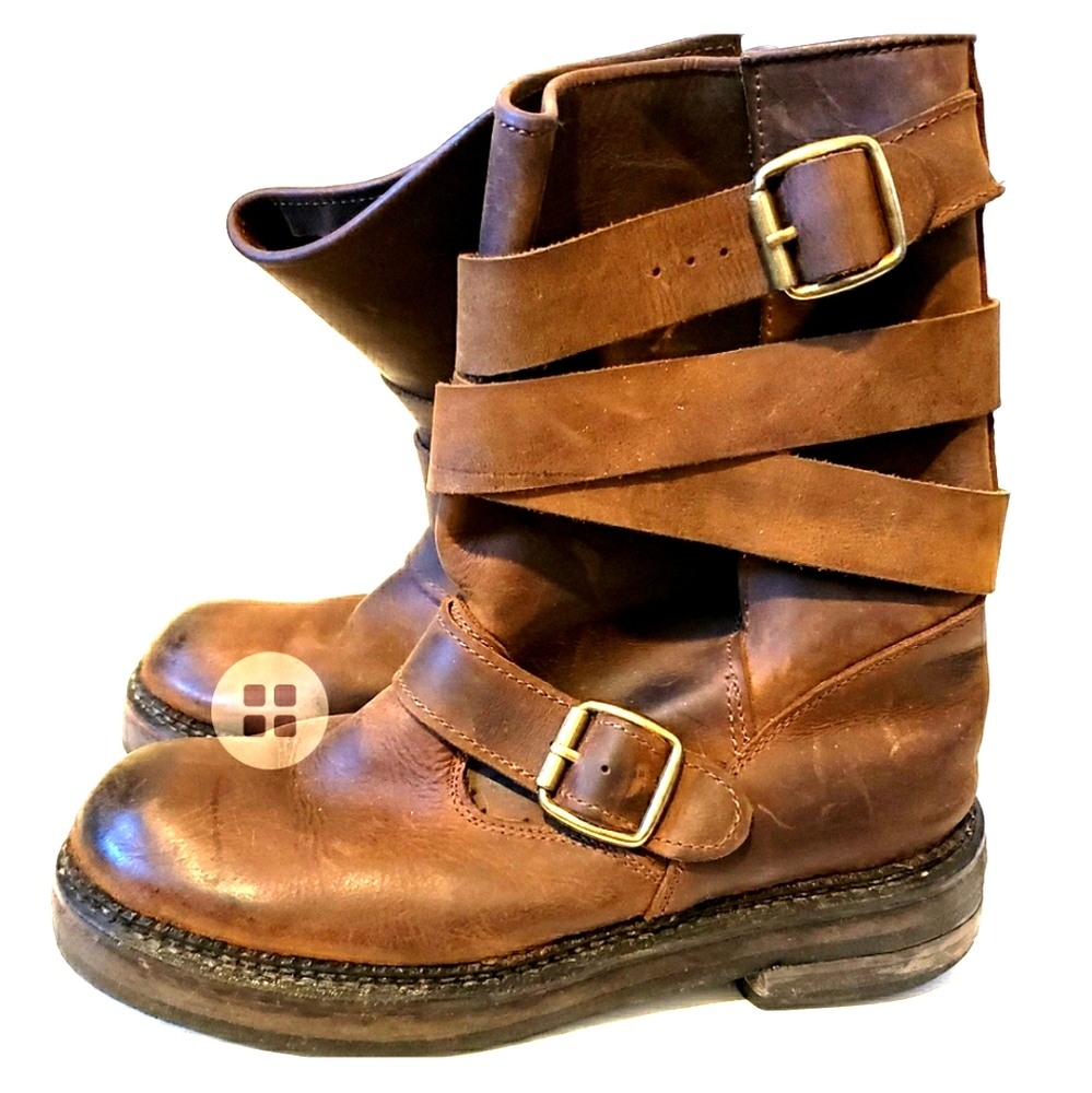 JEFFREY CAMPBELL SLOUCHING BUCKLE BOOTS